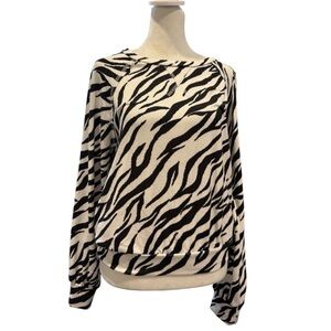 Altar'd State Zebra Animal Print Super Soft Cozy Pullover Sweatshirt Small